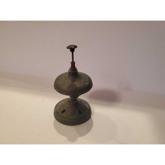 Vintage Sunflower Floral Design Brass Store Service Counter Hotel Bell..ITALY - Picture 3 of 6